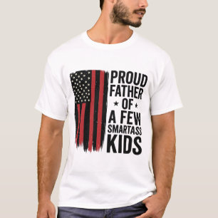 Trotse vader van een paar brutale kinderen Patriot T-shirt