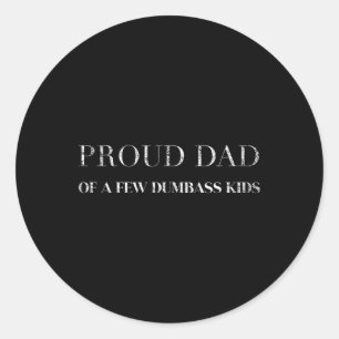 Trotse vader van een paar domme Kinder vaders dag Ronde Sticker