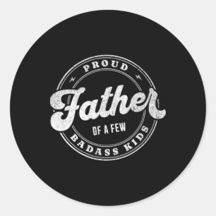 Trotse vader van een paar slechte Kinder Funny Fat Ronde Sticker