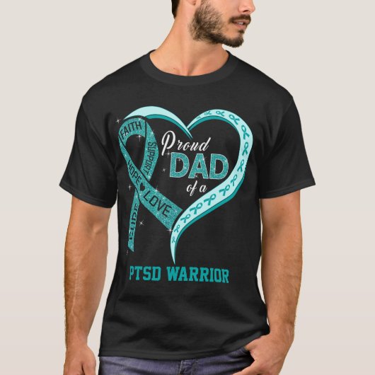 Trotse vader van een PTSS-strijder T-shirt (Voorkant)