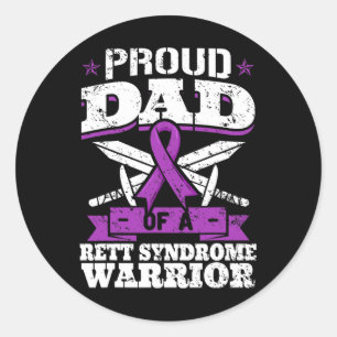 Trotse vader van een Rett syndroom krijger RTT bew Ronde Sticker