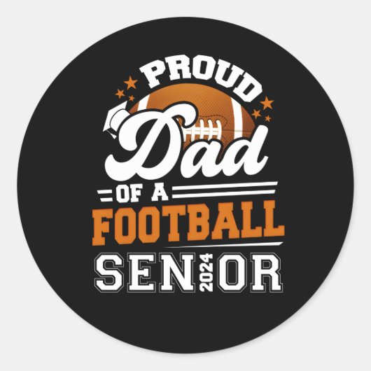 Trotse vader van een senior Afstuderen Football 20 Ronde Sticker (Voorkant)