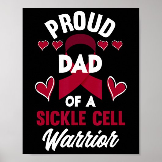 Trotse vader van een sikkelcelstrijder sikkelcel w poster (Voorkant)