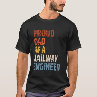 Trotse vader van een spoorweg ingenieur  Typografi T-shirt