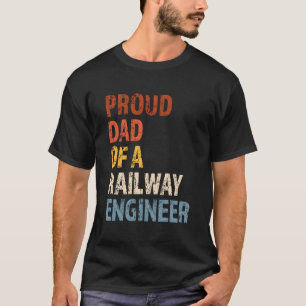 Trotse vader van een spoorweg ingenieur Typografi T-shirt