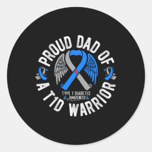 Trotse vader van een T1D Warrior Type 1 diabetes A Ronde Sticker