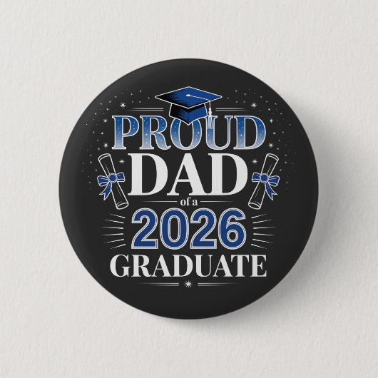 Trotse vader van eindexamenjaar 2026 Vaderdag Ronde Button 5,7 Cm (Voorkant)