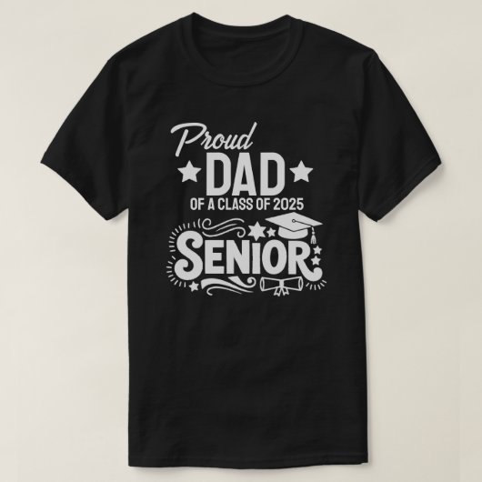 Trotse vader van eindexamenklas 2025 t-shirt (Design voorkant)