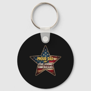 Trotse vader van vijf jonge Amerikanen Patriotisch Sleutelhanger