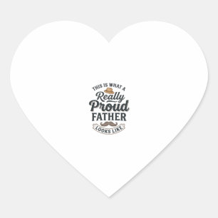 Trotse Vader Vintage Gravure Citaat Design_1 Hart Sticker