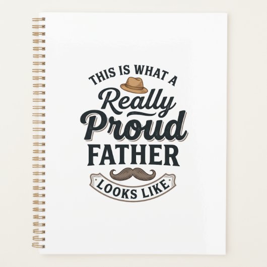 Trotse Vader Vintage Gravure Citaat Design_1 Planner (Voorkant)