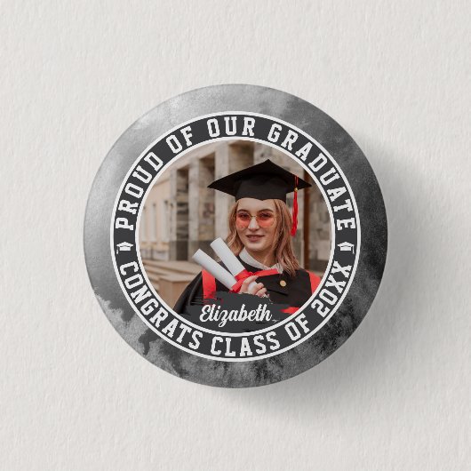 Trotse van onze afgestudeerde Trendy afstudeerfoto Ronde Button 3,2 Cm (Voorkant)