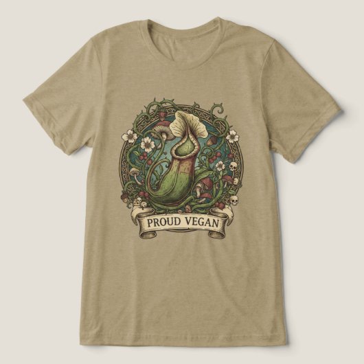 Trotse Vegan Grappig Tri-Blend Shirt (Design voorkant)