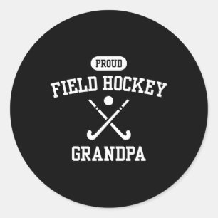 Trotse Veldhockey Opa Cool Hockeyspeler Grootvader Ronde Sticker