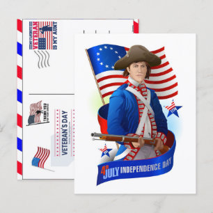 Trotse Veteraan 250 Jaar Amerika 1776 2026 Feestdagenkaart