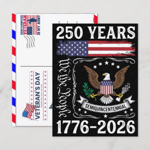 Trotse Veteraan 250 Jaar Amerika 1776 2026 Feestdagenkaart