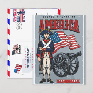 Trotse Veteraan 250 Jaar Amerika 1776 2026 Feestdagenkaart
