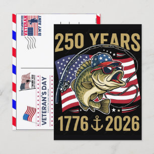 Trotse Veteraan 250 Jaar Amerika 1776 2026 Feestdagenkaart