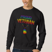 Trotse Veteraan LGBT-Q Veterans Day Gay Pride Army Trui (Voorkant)