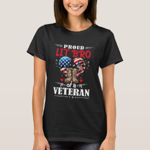 Trotse Veteraan Lit Bro Hart Amerikaanse Vlag USA T-shirt