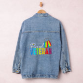 Trotse Veteraan Trans Militaire LGBTQ Regenboog Ga Denim Jacket (Hangar)