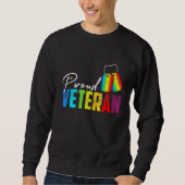 Trotse Veteraan Trans Militaire LGBTQ Regenboog Ga Trui (Voorkant)