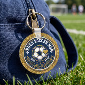 Trotse Voetbalmoeder Gouden Nep Glitters Sleutelhanger