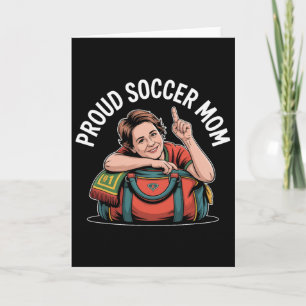 Trotse Voetbalmoeder Opgewekte Fan Ondersteuning V Kaart