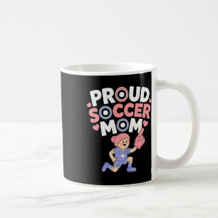 Trotse Voetbalmoeder Opgewekte Fan Ondersteuning V Koffiemok