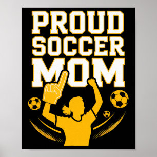 Trotse Voetbalmoeder Opgewekte Fan Ondersteuning V Poster