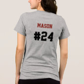 Trotse Voetbalmoeder Speldag Tri-Blend Shirt (Achterkant)