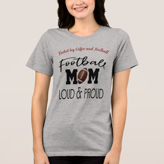 Trotse Voetbalmoeder Speldag Tri-Blend Shirt (Voorkant)
