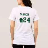 Trotse Voetbalmoeder Speldag Tri-Blend Shirt (Achterkant)