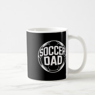 Trotse Voetbalvader Ondersteunt Kinderen Wedstrijd Koffiemok