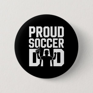 Trotse Voetbalvader Opgewekte Fan Voor Vaders _1  Ronde Button 5,7 Cm