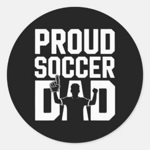 Trotse Voetbalvader Opgewekte Fan Voor Vaders _1 Ronde Sticker