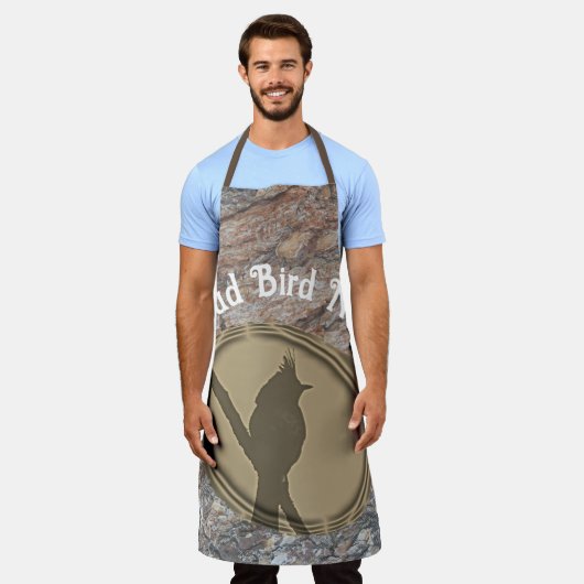 Trotse vogel nerd silhouet bruin hout vogelaar schort (Gedragen)