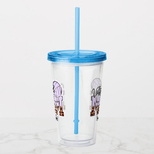 Trotse volleybal moeder – het dienen van ondersteu acryl drinkbeker (Rechts)