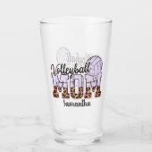 Trotse volleybal moeder – het dienen van ondersteu glas (Achterkant)