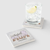 Trotse volleybal moeder – het dienen van ondersteu stenen onderzetter (Zijkant)