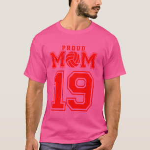 Trotse volleybal Mom nummer 19 R T-shirt