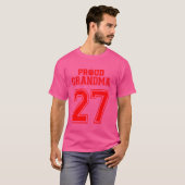 Trotse volleybal oma nummer 27 R T-shirt (Voorkant volledig)