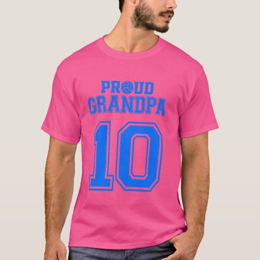 Trotse volleybal opa nummer 10 b t-shirt (Voorkant)