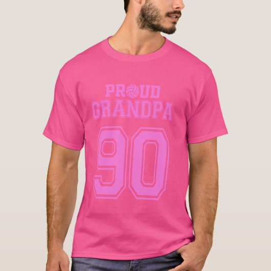 Trotse volleybal opa nummer 90 p t-shirt (Voorkant)