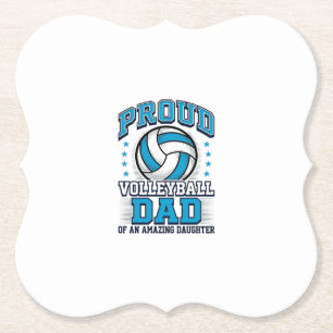 Trotse Volleybal Vader Vintage Sportshirt Ontwerp_ Kartonnen Onderzetters