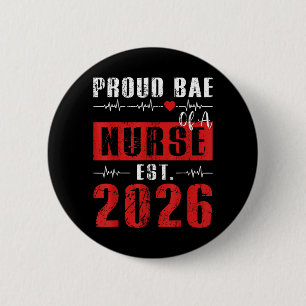 Trotse vriend van een verpleegster sinds 2026 pas  ronde button 5,7 cm