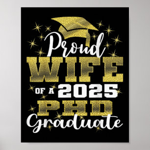 Trotse vrouw Cl van 2025 PhD afgestudeerd doctoraa Poster