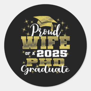 Trotse vrouw CL van 2025 PhD Afstuderen doctoraat Ronde Sticker
