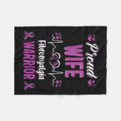 Trotse vrouw Fibromyalgie Warrior Awareness Ribbon Fleece Deken (Voorkant (Horizontaal))