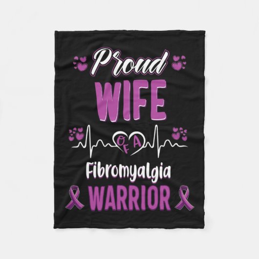 Trotse vrouw Fibromyalgie Warrior Awareness Ribbon Fleece Deken (Voorkant)